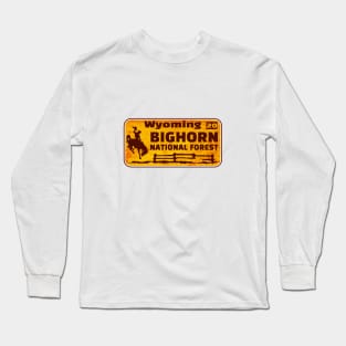 Bighorn National Forest License Plate Wyoming Rusted Long Sleeve T-Shirt